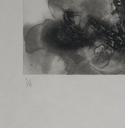 ZAO Wou-Ki : Au fond de l'eau (Etat noir), Gravure originale
