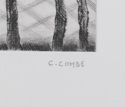 Camille COMBE : Le phare du jardin, Gravure originale signée