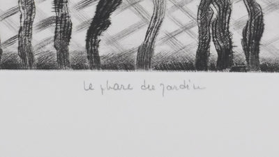 Camille COMBE : Le phare du jardin, Gravure originale signée