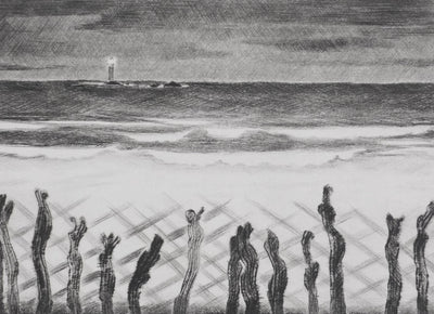 Camille COMBE : Le phare du jardin, Gravure originale signée