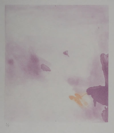 ZAO Wou-Ki : Au fond de l'eau (Etat rose), Gravure originale
