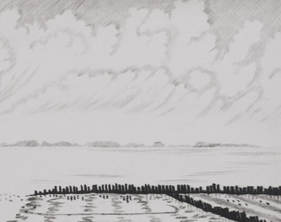 Camille COMBE : Sur la mer, Gravure originale signée