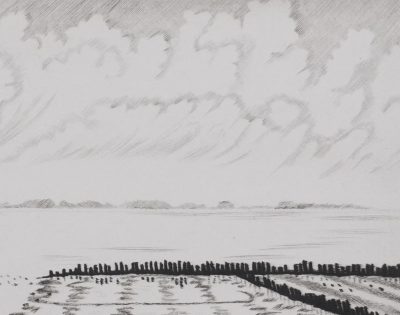 Camille COMBE : Sur la mer, Gravure originale signée