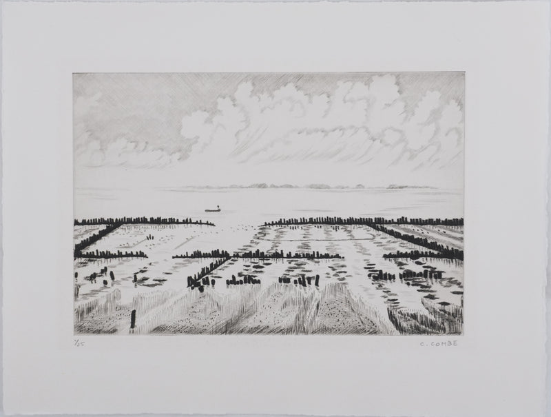 Camille COMBE : Sur la mer, Gravure originale signée