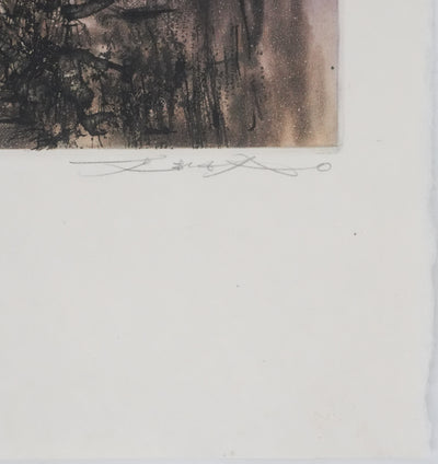 ZAO Wou-Ki : Reflets de l'étang (Japon), Gravure originale signée