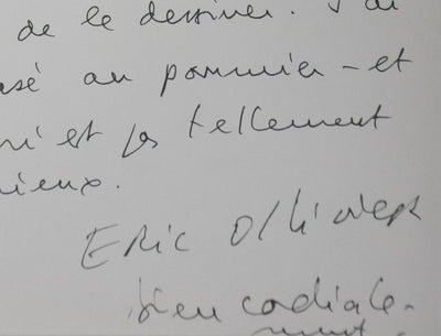 Autographe original de Éric OLLIVER (photo de détail 2) - Crédit photo : Galerie Art.Paris