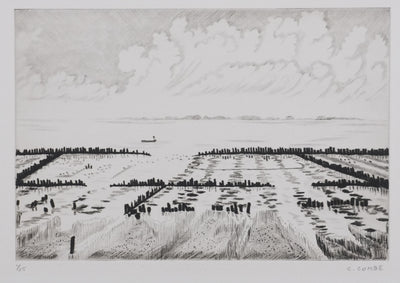 Camille COMBE : Sur la mer, Gravure originale signée
