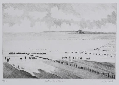 Camille COMBE : Entre les îles, Gravure originale signée