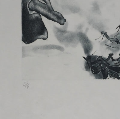 ZAO Wou-Ki : Reflets de l'étang (Etat bleu), Gravure originale