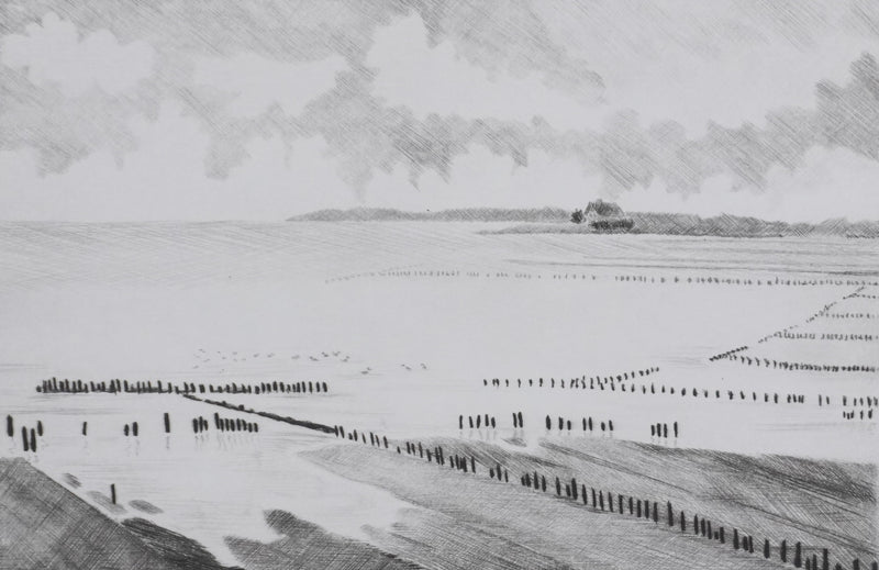 Camille COMBE : Entre les îles, Gravure originale signée