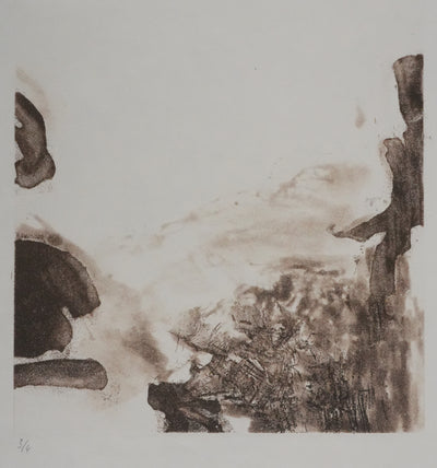 ZAO Wou-Ki : Reflets de l'étang (Etat brun), Gravure originale