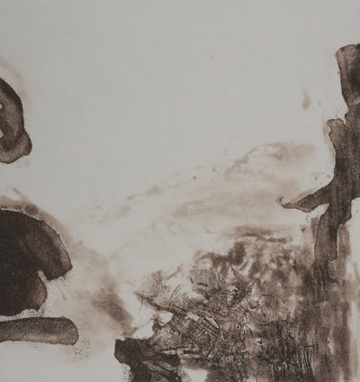 ZAO Wou-Ki : Reflets de l'étang (Etat brun), Gravure originale