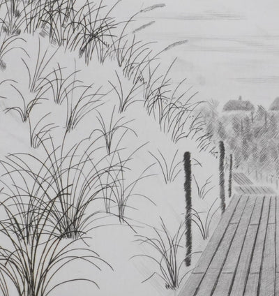Camille COMBE : Le chemin des dunes, Gravure originale signée