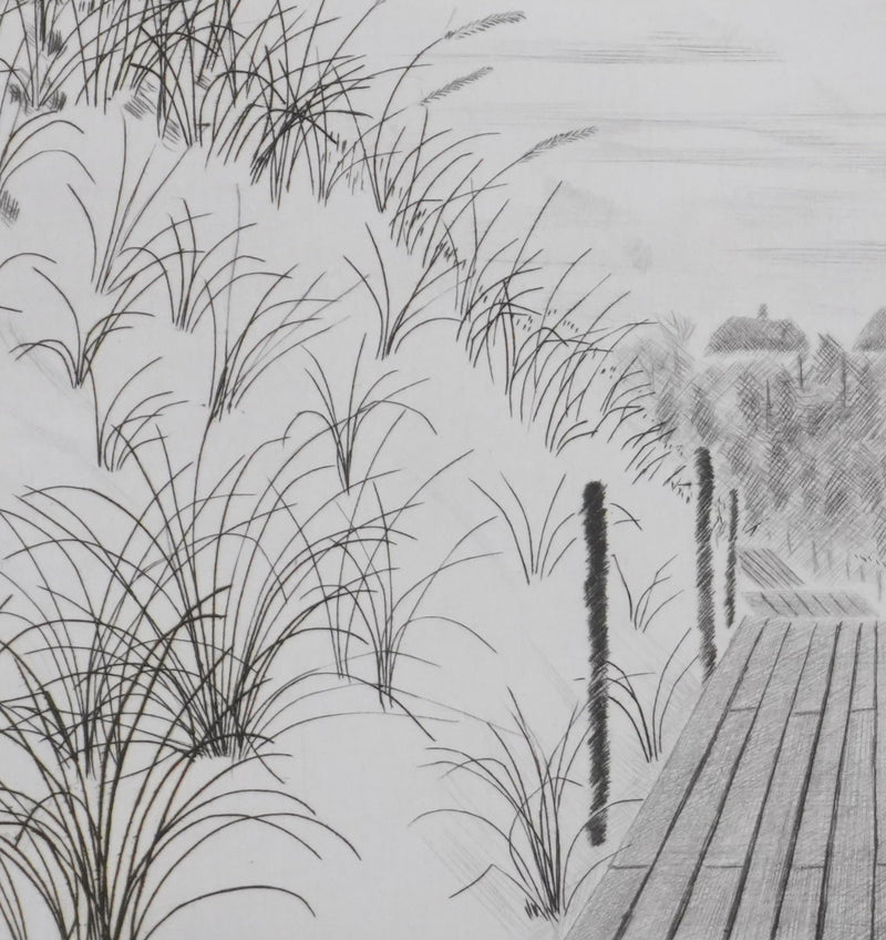Camille COMBE : Le chemin des dunes, Gravure originale signée