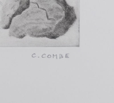 Camille COMBE : Surprise dans les dunes, Gravure originale signée