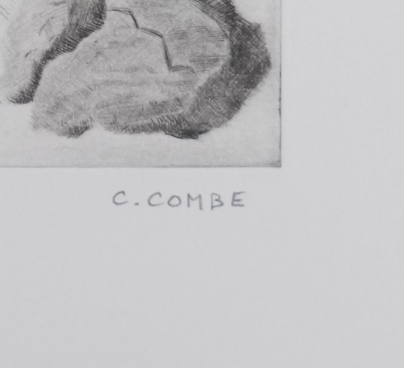 Camille COMBE : Surprise dans les dunes, Gravure originale signée