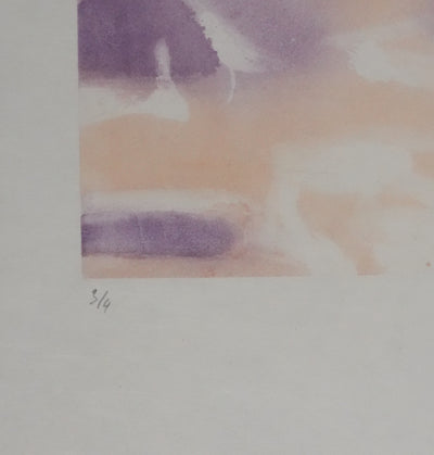 ZAO Wou-Ki : Reflets de l'étang (Etat rose), Gravure originale