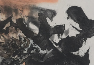 ZAO Wou-Ki : Obscurité du lac (Japon), Gravure originale signée