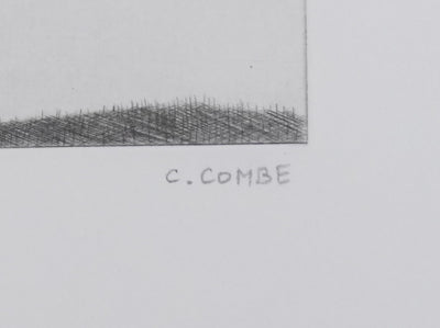 Camille COMBE : Une île perdue, Gravure originale signée