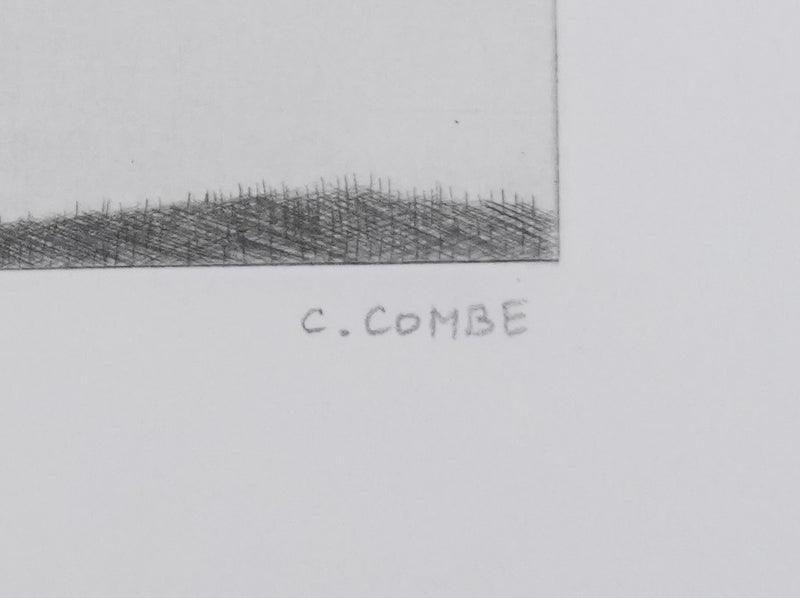 Camille COMBE : Une île perdue, Gravure originale signée