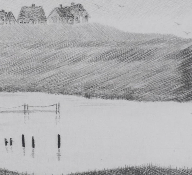 Camille COMBE : Une île perdue, Gravure originale signée