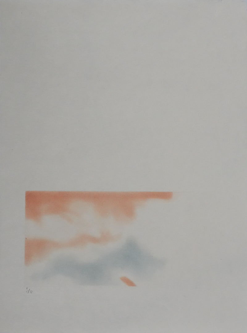 ZAO Wou-Ki : Obscurité du lac (Etat orange), Gravure originale