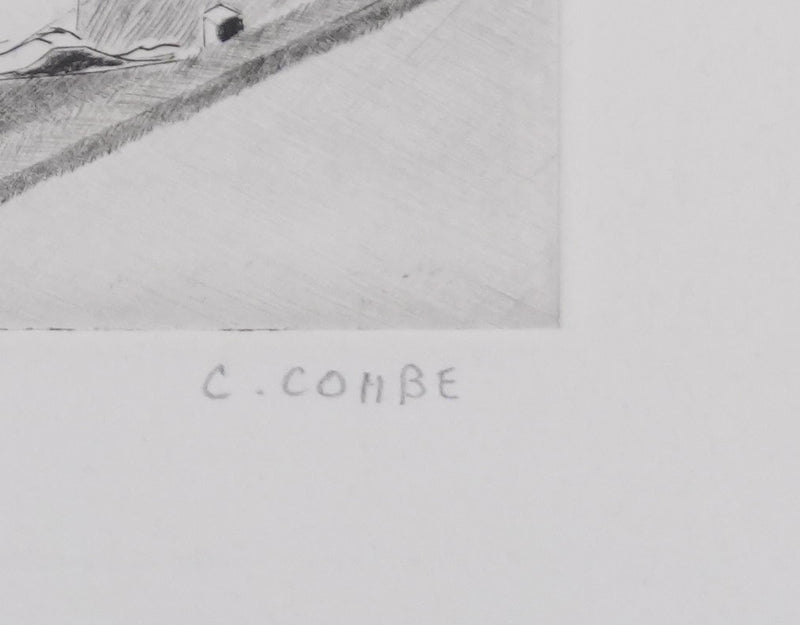 Camille COMBE : De retour au port, Gravure originale signée