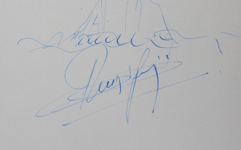 François GIRIER : Le tronc fleuri, Autographe et dessin original signé