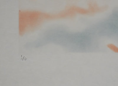 ZAO Wou-Ki : Obscurité du lac (Etat orange), Gravure originale