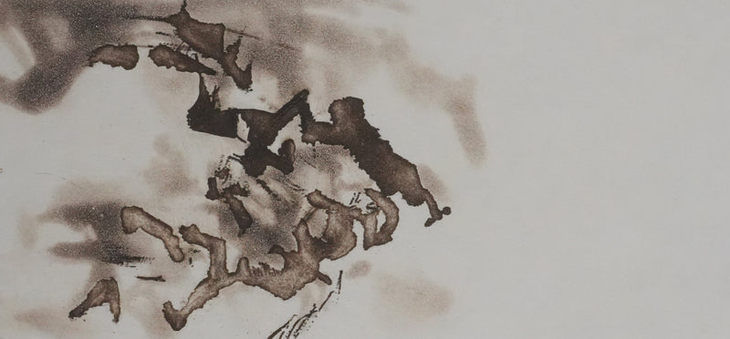 ZAO Wou-Ki : Obscurité du lac (Etat brun), Gravure originale