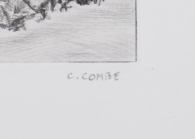Camille COMBE : Dans le parc, Gravure originale signée