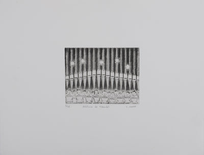 Camille COMBE : Alléluia de Haendel, Gravure originale signée