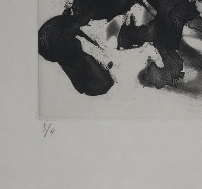 ZAO Wou-Ki : Obscurité du lac (Etat noir), Gravure originale