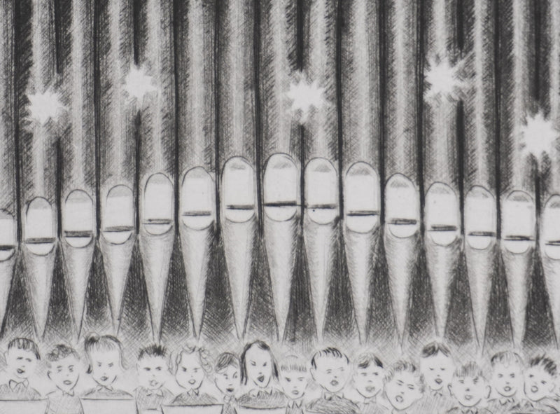 Camille COMBE : Alléluia de Haendel, Gravure originale signée