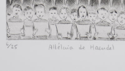 Camille COMBE : Alléluia de Haendel, Gravure originale signée