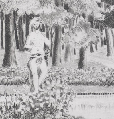Camille COMBE : Hercules au bord de l'étang, Gravure originale signée