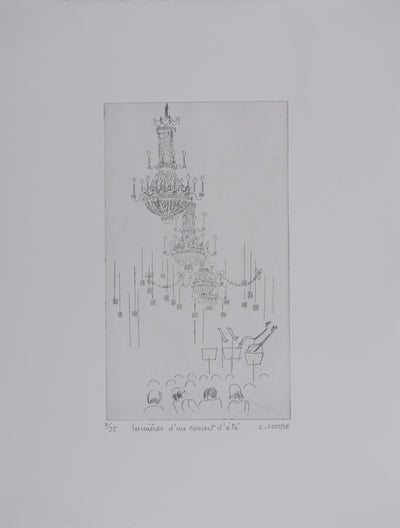 Camille COMBE : Lumières d'un concert d'été, Gravure originale signée