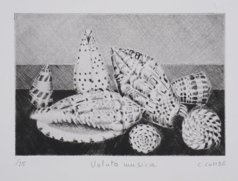 Camille COMBE : Voluta musica, Gravure originale signée