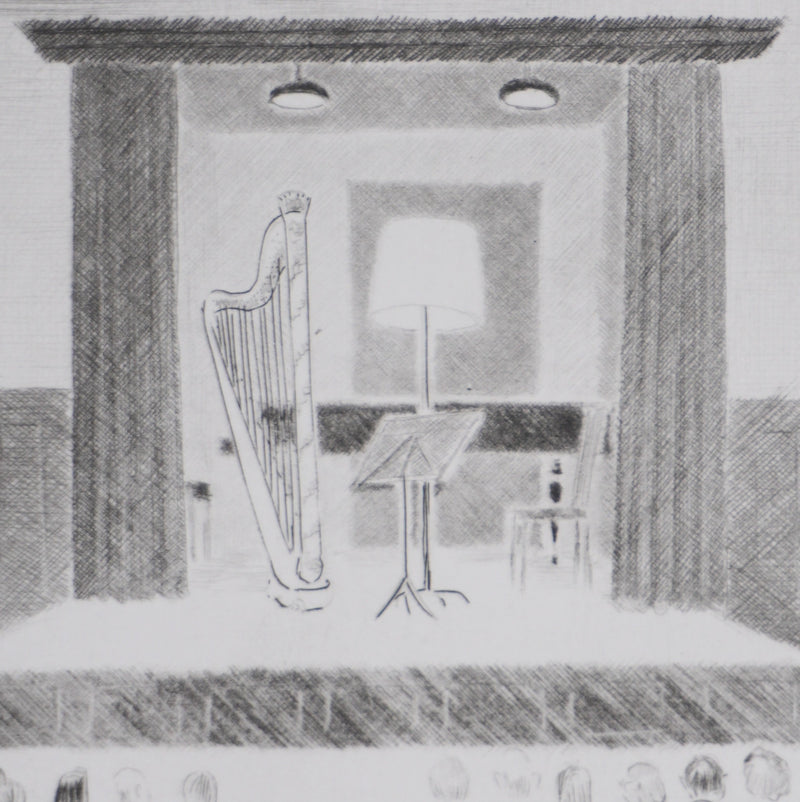 Camille COMBE : Attente, Gravure originale signée