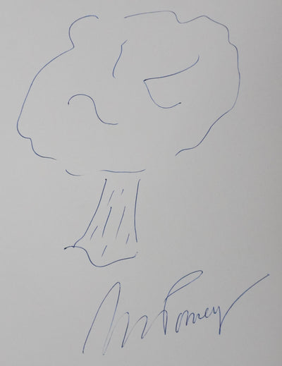 Michel PORNEY : L'arbre volant, Autographe et dessin original signé
