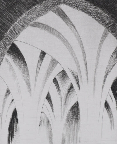 Camille COMBE : Wells : Chapter House, Gravure originale signée