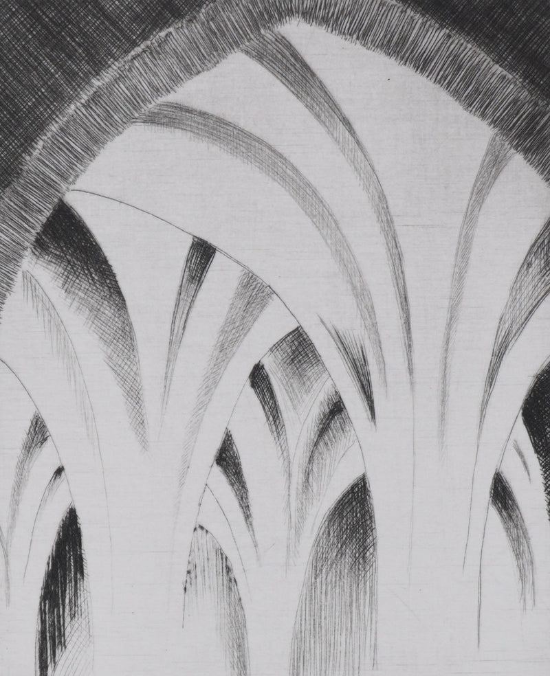 Camille COMBE : Wells : Chapter House, Gravure originale signée