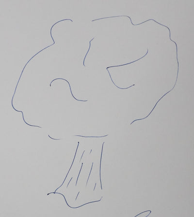Michel PORNEY : L'arbre volant, Autographe et dessin original signé