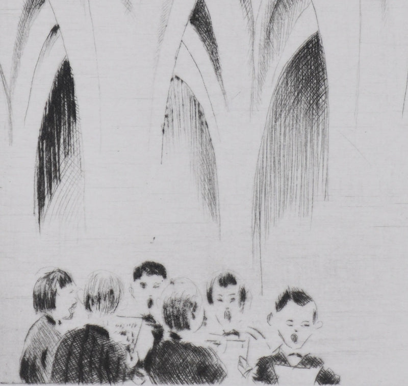 Camille COMBE : Wells : Chapter House, Gravure originale signée