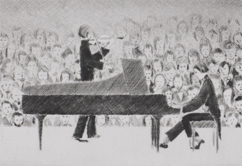 Camille COMBE : Sonate de Brahms, Gravure originale signée