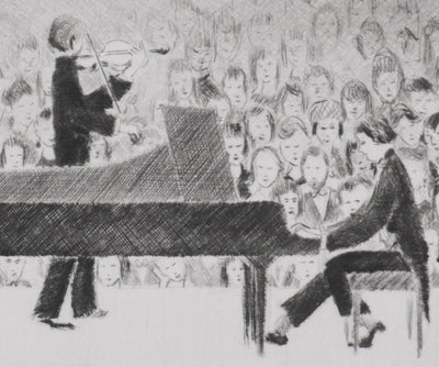 Camille COMBE : Sonate de Brahms, Gravure originale signée