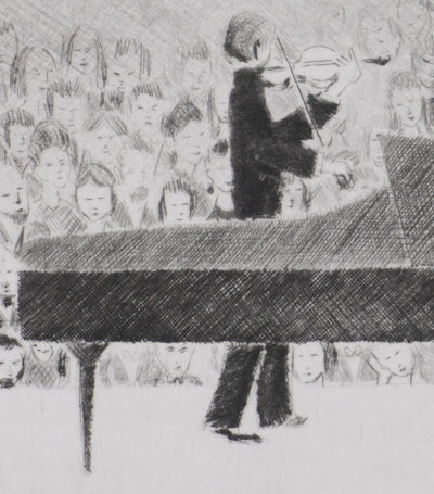 Camille COMBE : Sonate de Brahms, Gravure originale signée
