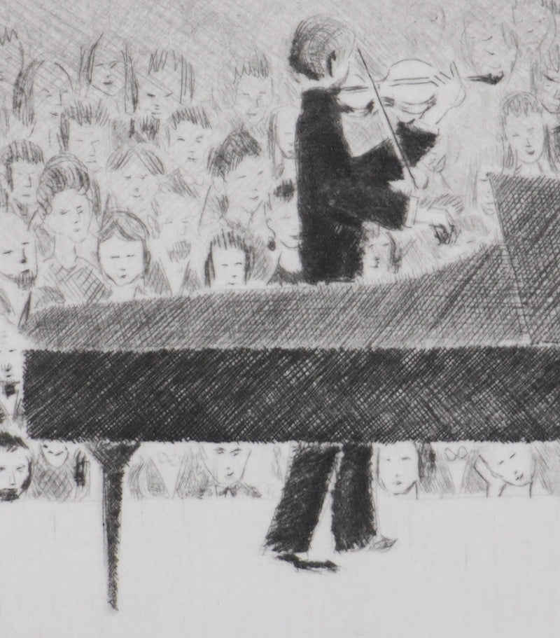 Camille COMBE : Sonate de Brahms, Gravure originale signée