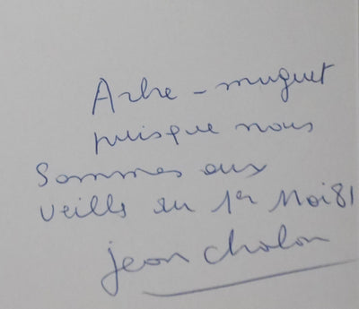 Autographe original de Jean CHALON (photo de détail 2) - Crédit photo : Galerie Art.Paris