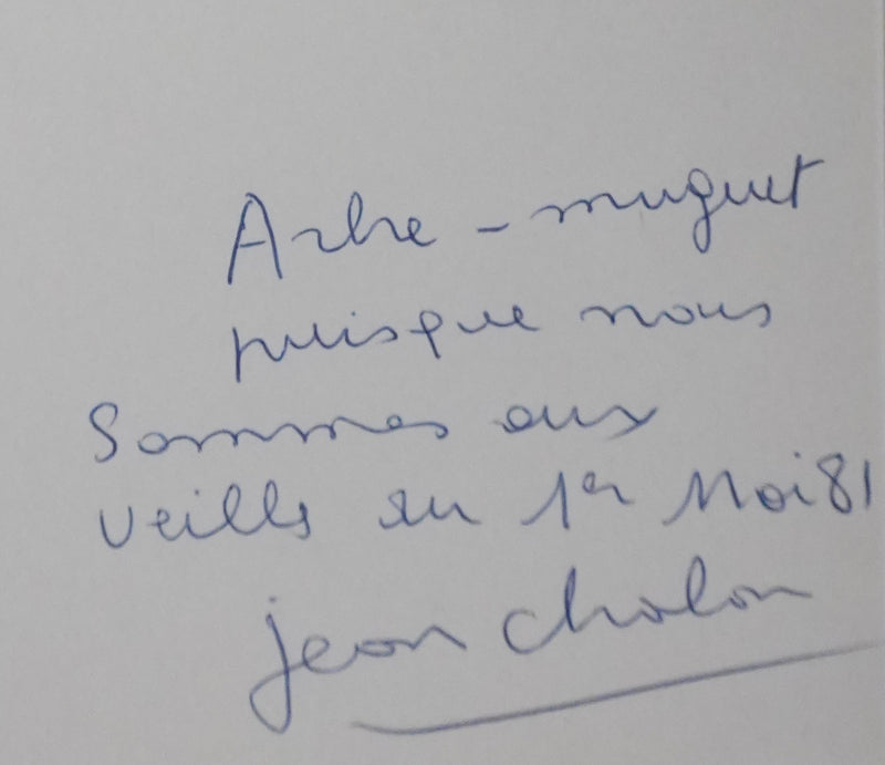 Autographe original de Jean CHALON (photo de détail 2) - Crédit photo : Galerie Art.Paris